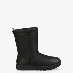 Ugg Classic Short Leather Waterproof Women All-Weather Boots Black (7520FAURM)